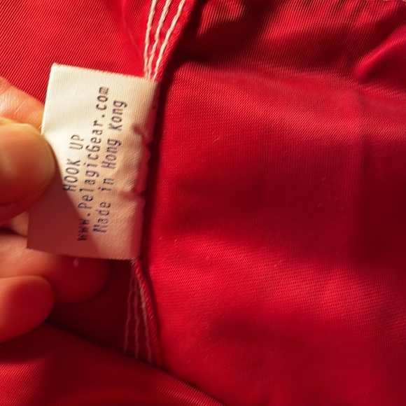 Pelagic Red with Navy & White Men’s Swim Trunks with Velcro and Drawstring Waist - Picture 7 of 11